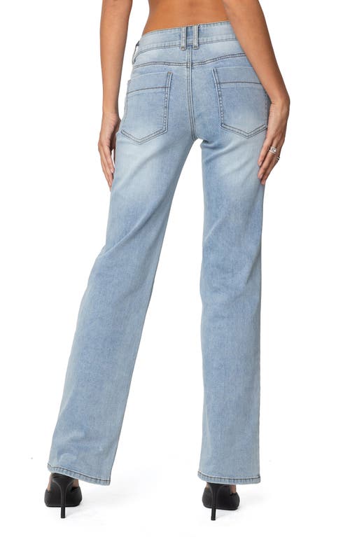Edikted Avril Low Rise Bootcut Jeans In Light-blue