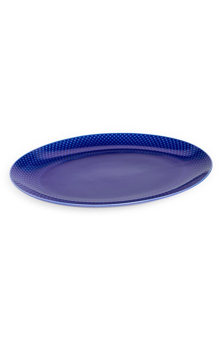 Lyngby Porcelaen Rhombe Color Oval Serving Dish, Main, color, Dark Blue
