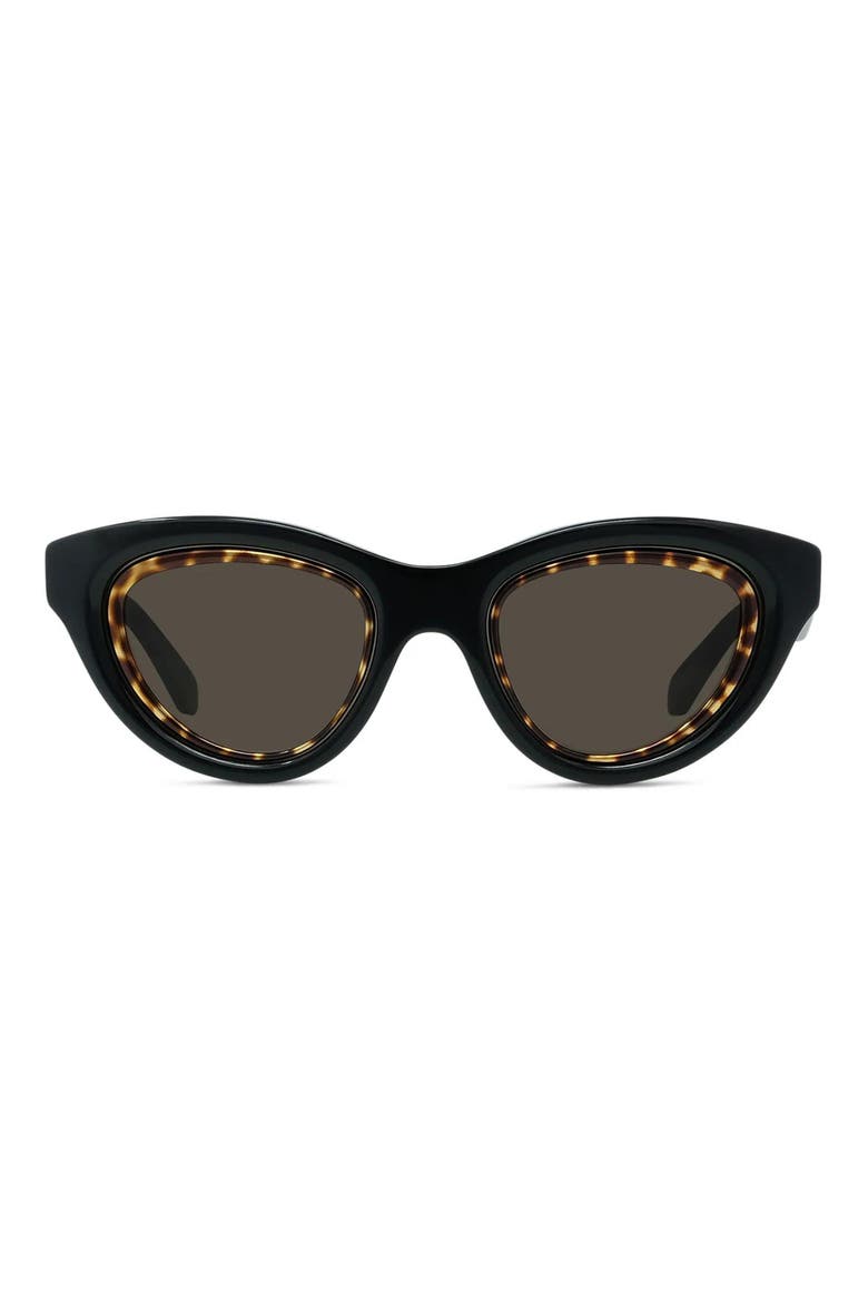 Anagram 53mm Cat Eye Sunglasses, Main, color, SHINY BLACK / BROWN