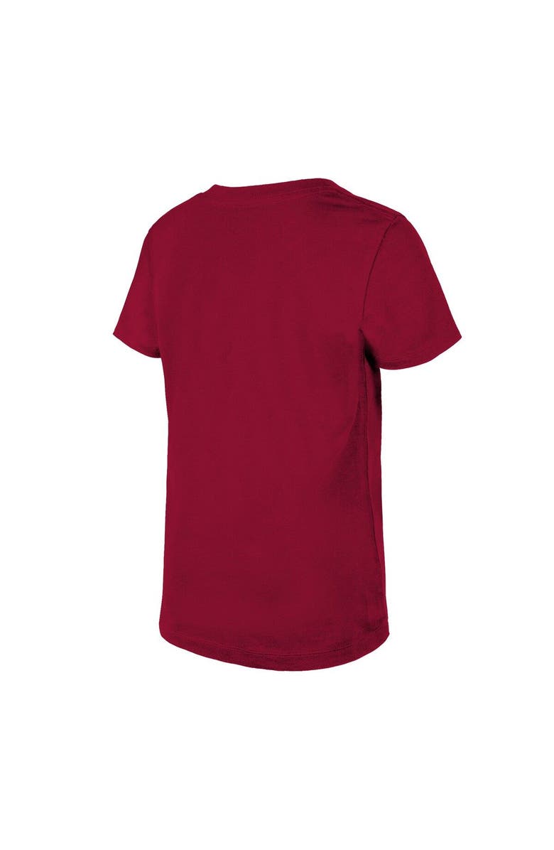 New Era Girls Youth New Era Burgundy Washington Commanders Reverse Sequin V-Neck T-Shirt, Alternate, color, 