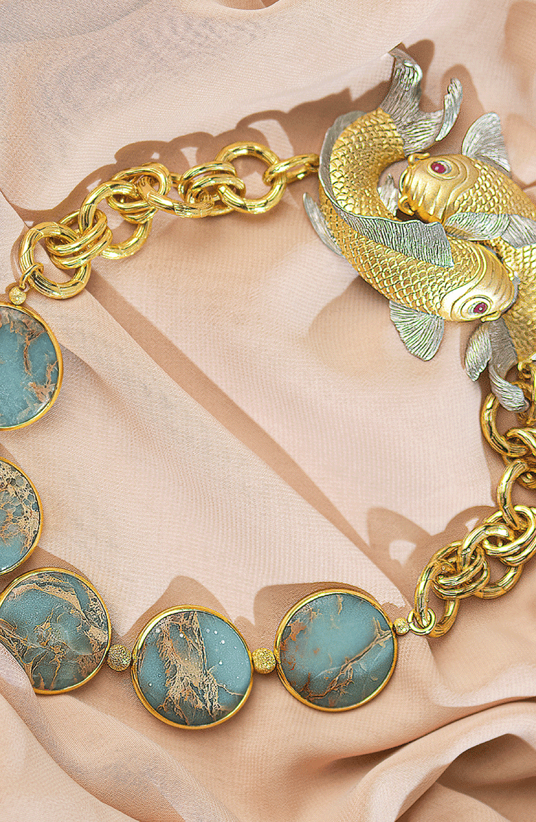 Samantha Siu - New York The Eternity Necklace, Alternate, color, Gold / Green Jasper