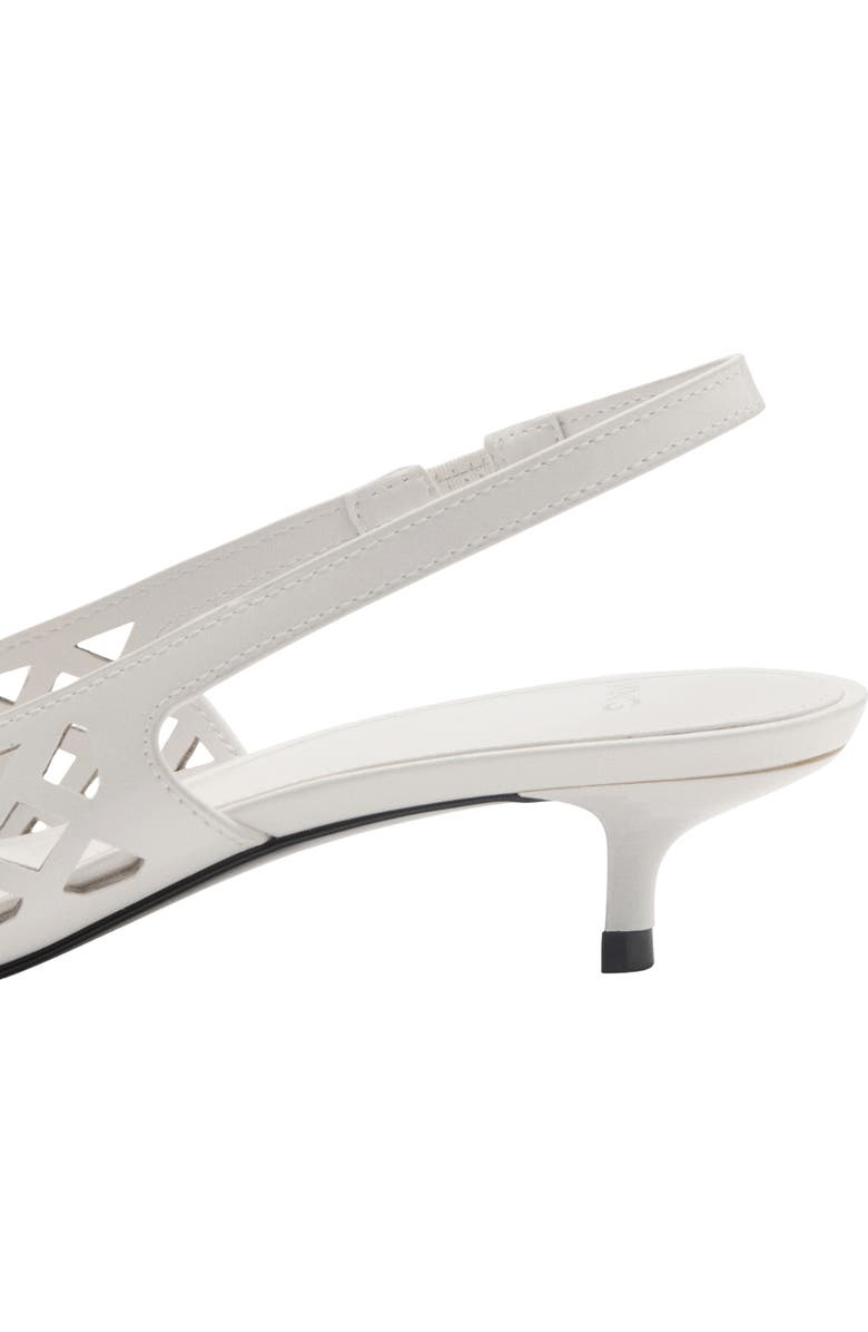 MANGO Laser Cut Pointed Toe Slingback Pump, Alternate, color, White