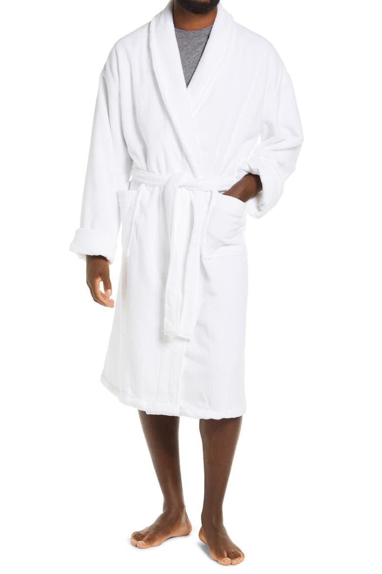 Earthright Shawl Collar Terry Robe, Main, color, WHITE