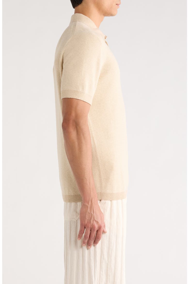 Cotton & Cashmere Polo, Alternate, color, LIGHT HEATHER PECAN/ SMOCK