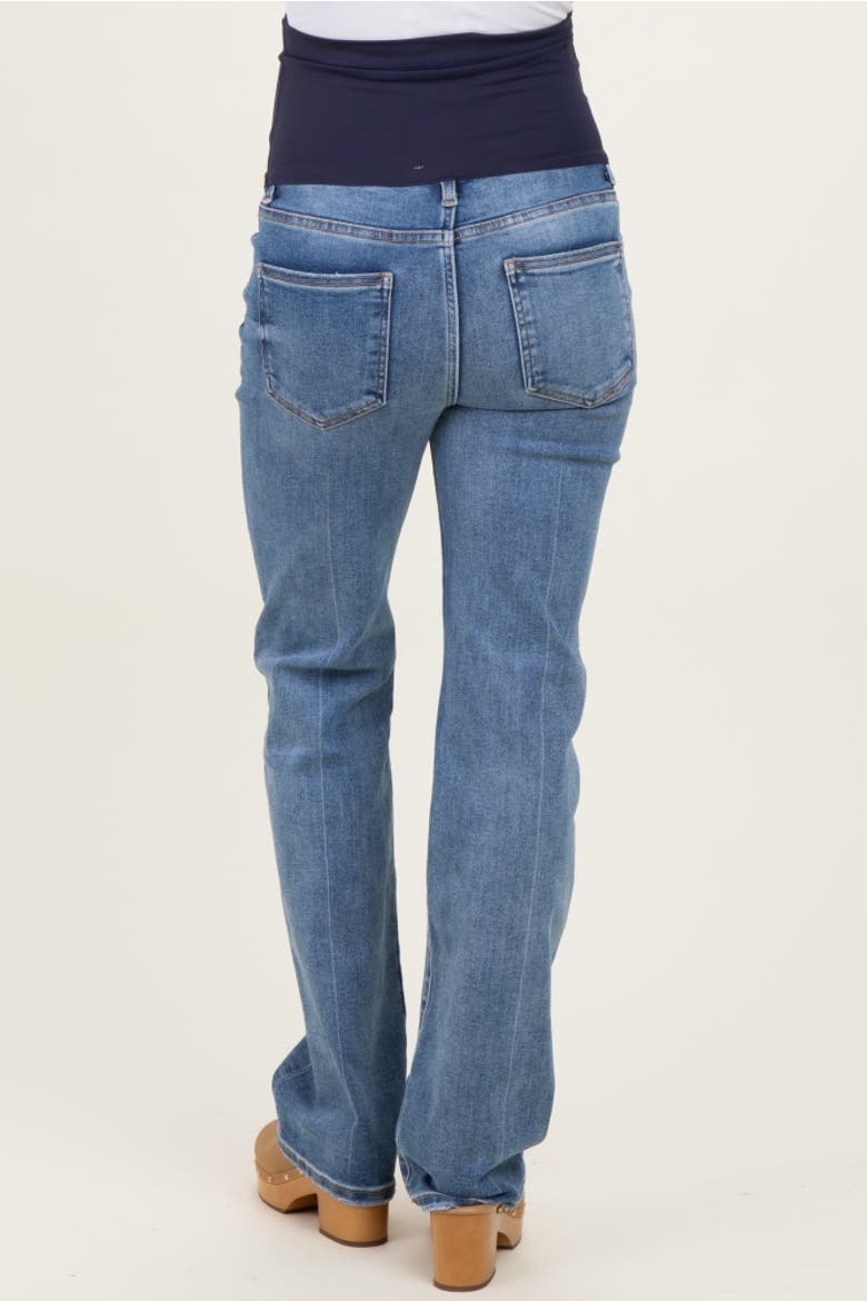 Medium Wash Straight Leg Maternity Jeans, Alternate, color, Blue