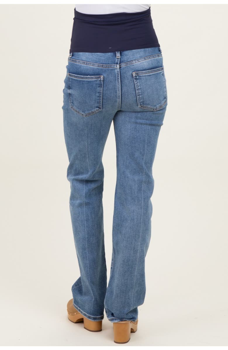 PinkBlush Medium Wash Straight Leg Maternity Jeans, Alternate, color, Blue