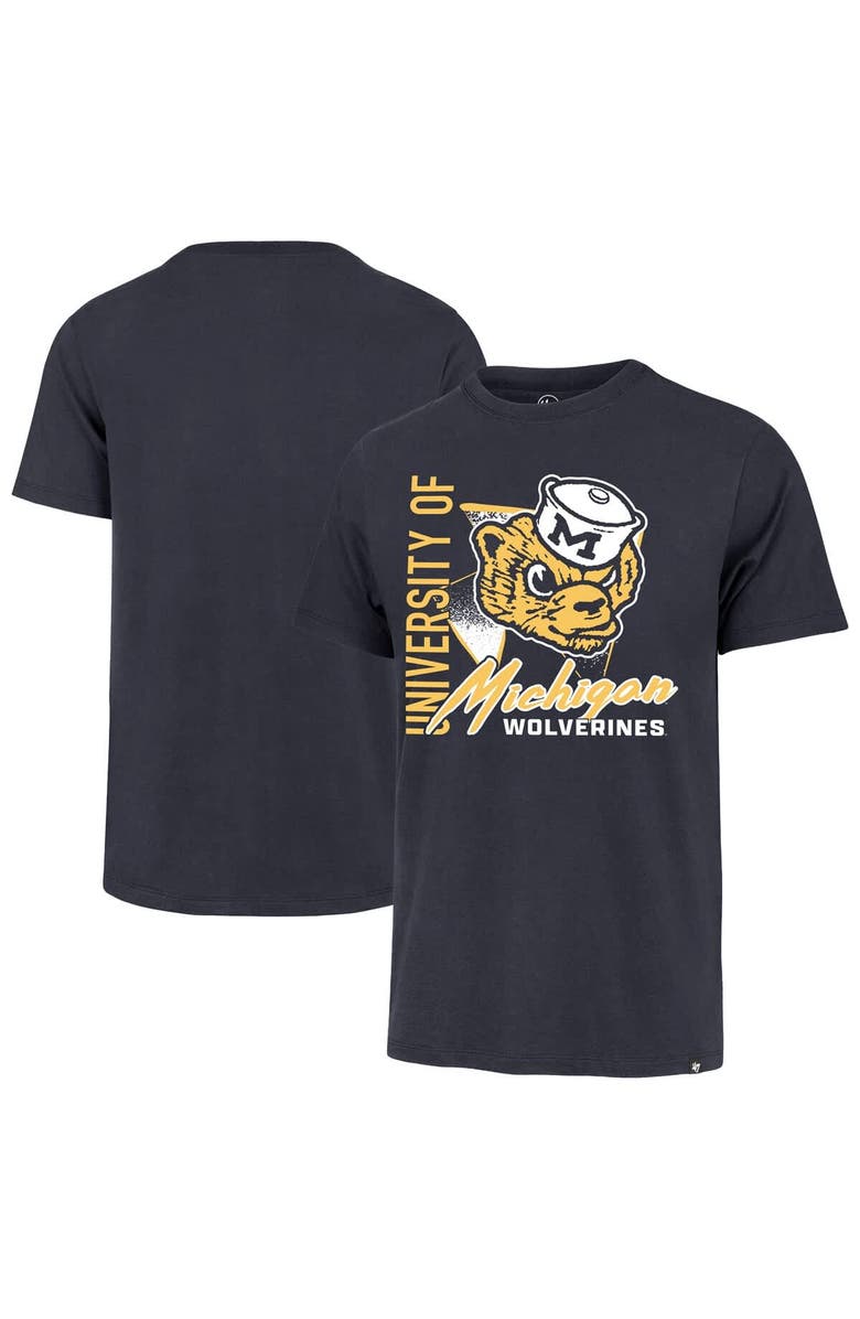 '47 Men's '47 Navy Michigan Wolverines Side Arm Franklin T-Shirt, Alternate, color, Navy