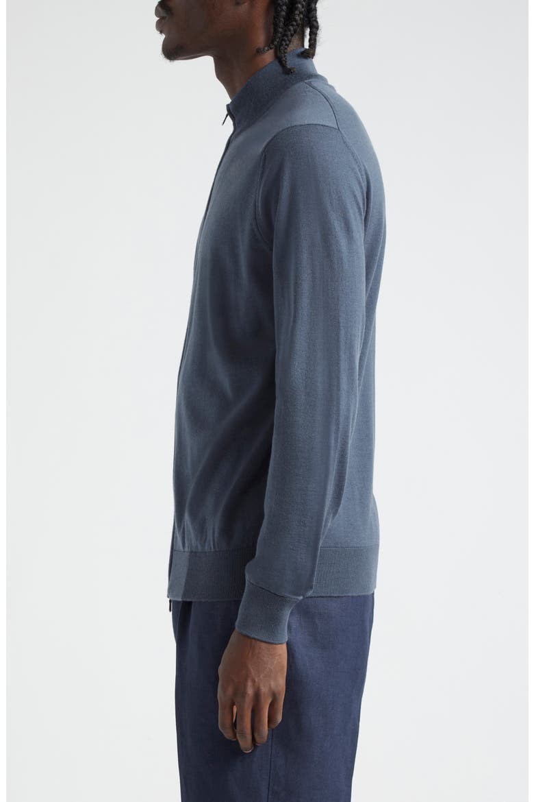 Mock Neck Zip Cardigan, Alternate, color, SLATE BLUE
