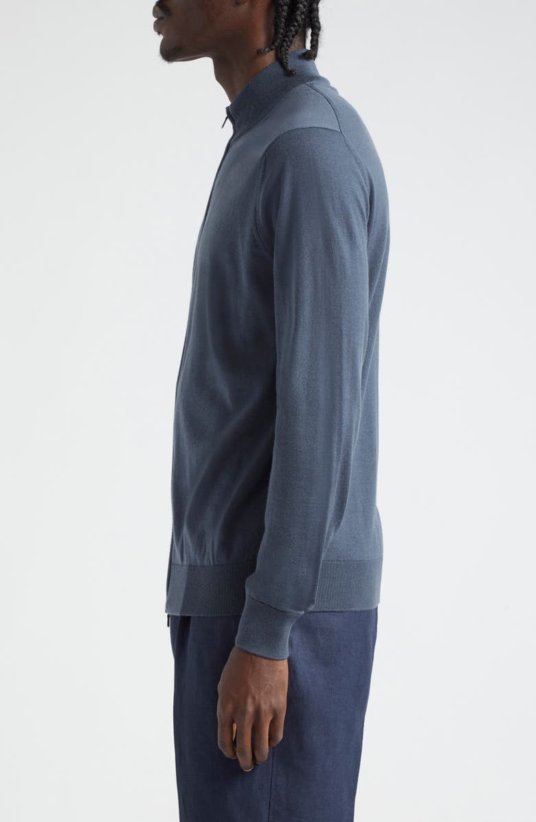 Thom Sweeney Mock Neck Zip Cardigan, Alternate, color, Slate Blue
