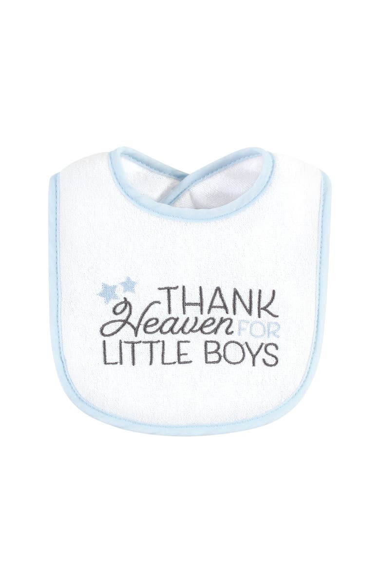 Hudson Baby Absorbent Fiber Filled 3-Pack Bib Collection, Alternate, color, Thank Heaven Blue Stars