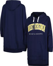 GAMEDAY COUTURE Women's Gameday Couture Navy West Virginia Mountaineers Take a Knee Raglan Hooded Sweatshirt Dress