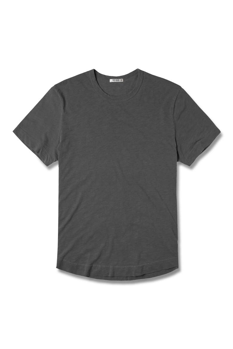 Curve Hem Cotton Slub T-Shirt, Alternate, color, COAL