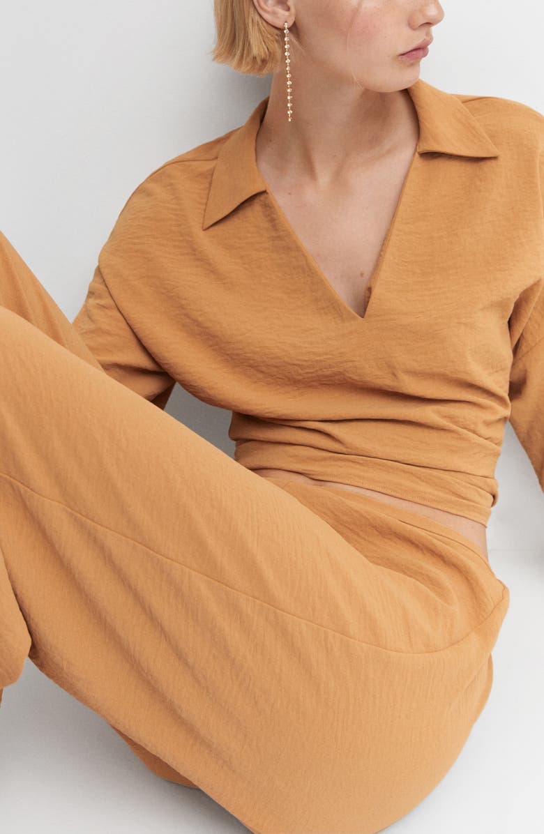 MANGO Oversize V-Neck Woven Tunic Top, Alternate, color,