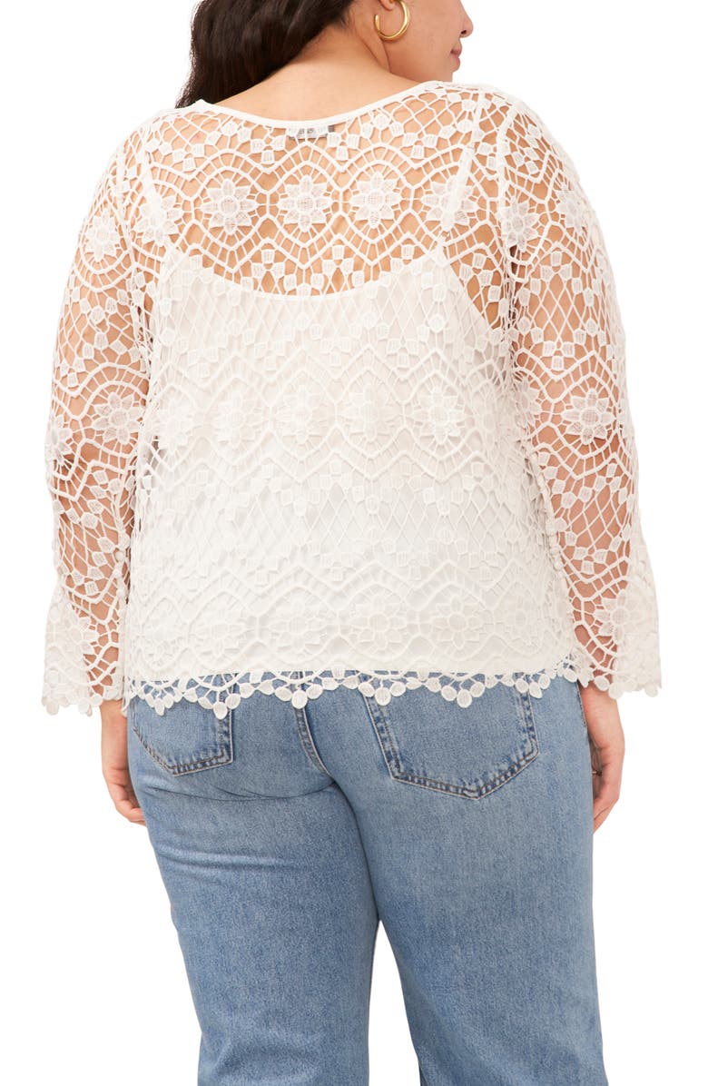 Vince Camuto Open Stitch Lace Top, Alternate, color,