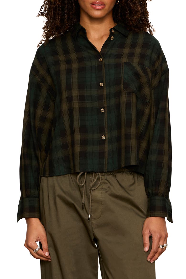 The Autumn Edit Flannel Shirt, Main, color, FOREST GREEN PLAID
