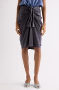 Chloé Gathered Organic Silk Satin Skirt