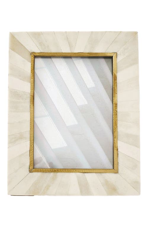 Matr Boomie Mukhendu Picture Frame - Bone, Brass Inlay in White 
