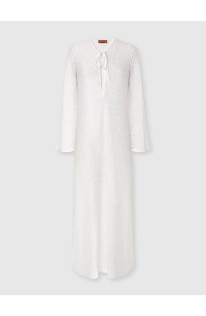 Missoni Long Cover-up Dress In Lamé Viscose With Raschel Workmanship, Main, color, White