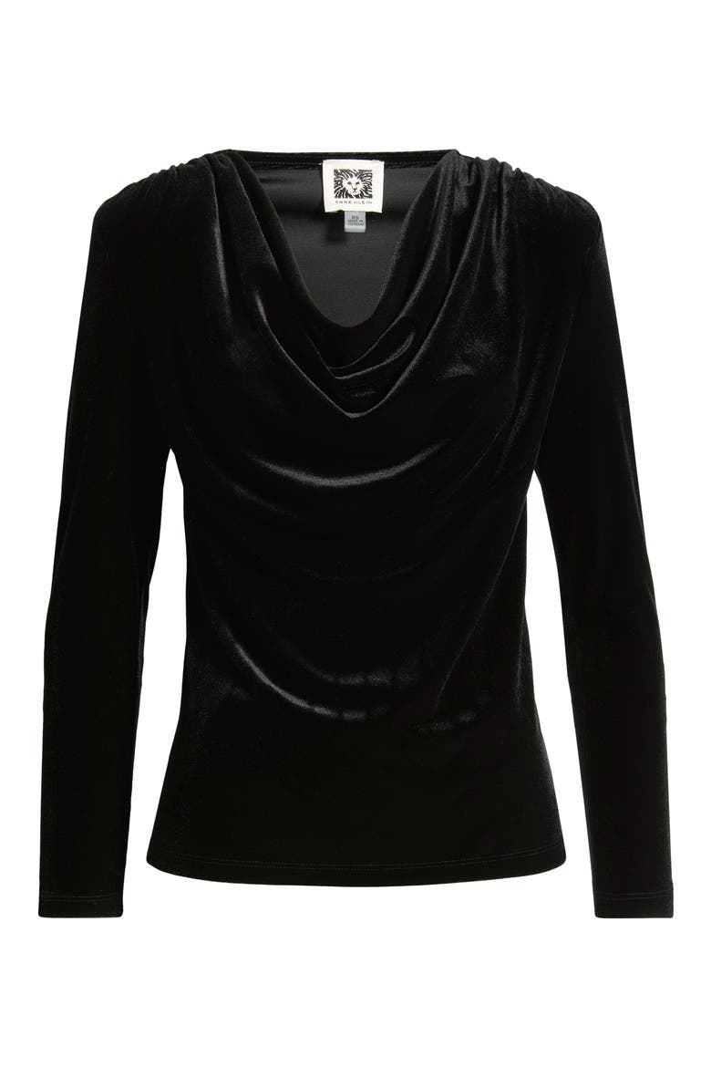 Cowl Neck Velvet Top, Alternate, color, ANNE BLACK