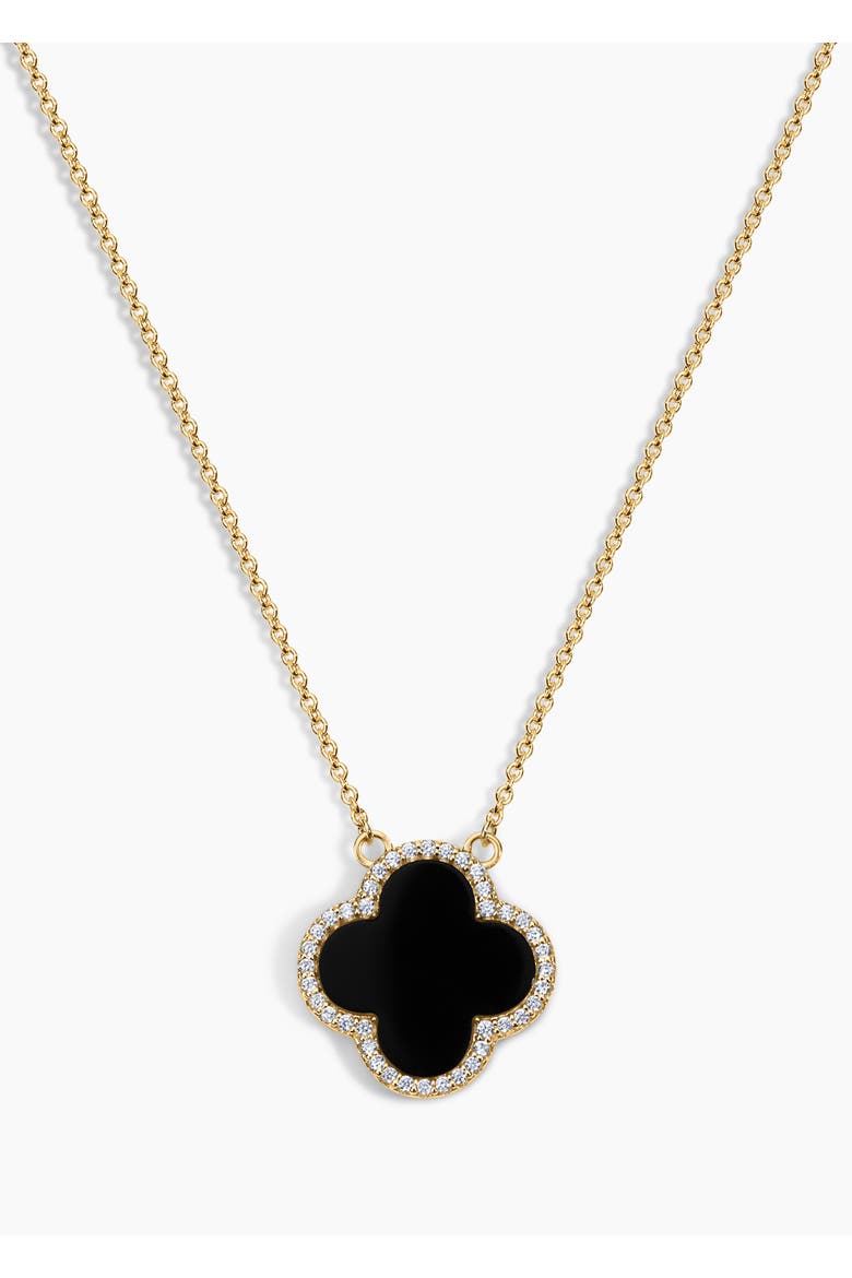 Icon Black Clover Necklace, Main, color, Gold