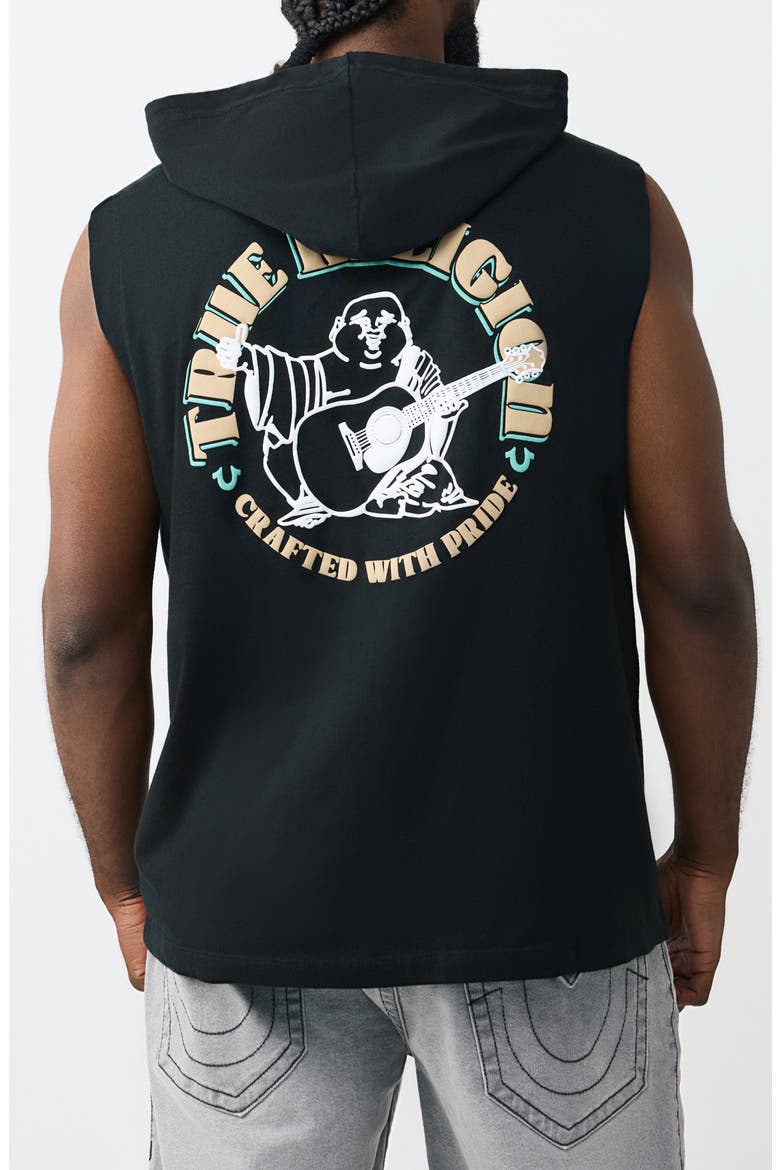 Buddha Circcular Hooded Tank, Alternate, color, JET BLACK
