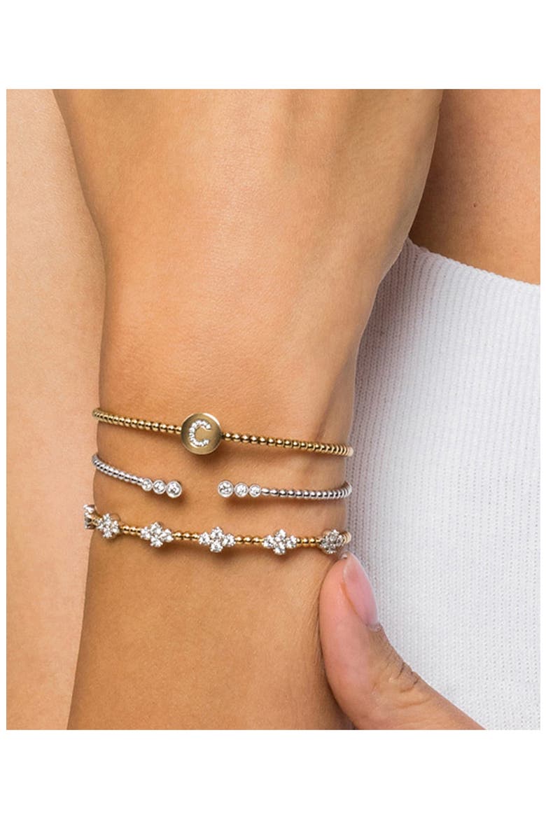 Bujukan Initial Diamond Cuff Bracelet, Alternate, color, GOLD