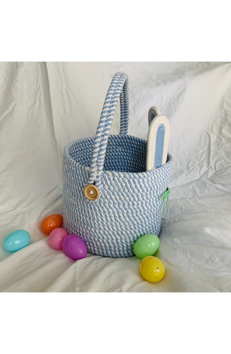 Ramus & Co Bunny Rope Spring Basket, Alternate, color, Blue