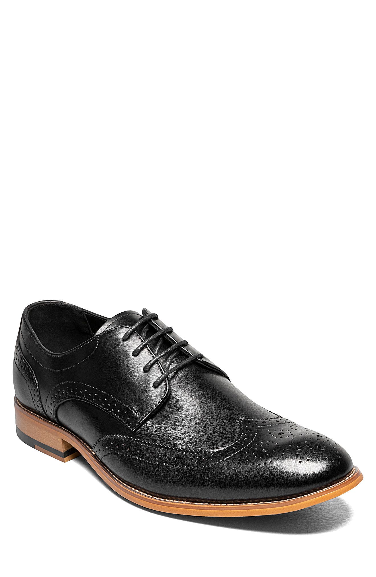 Stacy Adams David Leather Wingtip Derby, Main, color, 