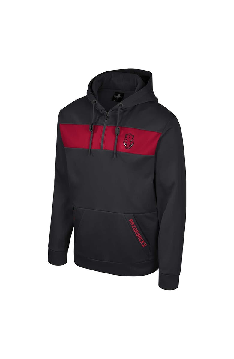 COLOSSEUM Men's Colosseum  Black Arkansas Razorbacks Quarter-Zip Hoodie, Alternate, color, Black