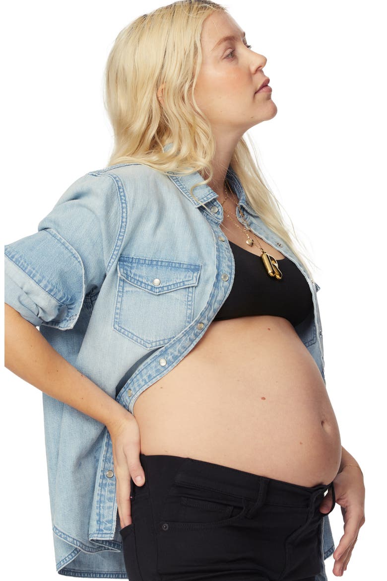 The Denim Maternity Nursing Friendly Shirt, Alternate, color, LIGHT WASH