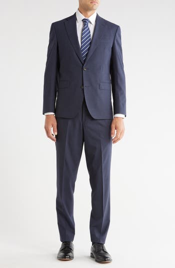 Jack Victor Esprit Solid Blue Wool Suit In Blue