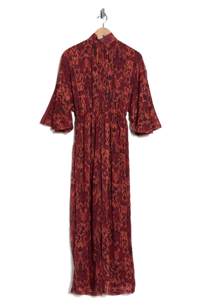AREA STARS Rosalie Mock Neck Jumpsuit, Alternate, color, Burgundy Ikat
