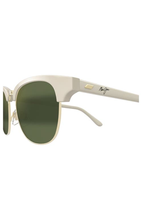 Maui Jim Holomua 52mm Polarized Wraparound Sunglasses In Green