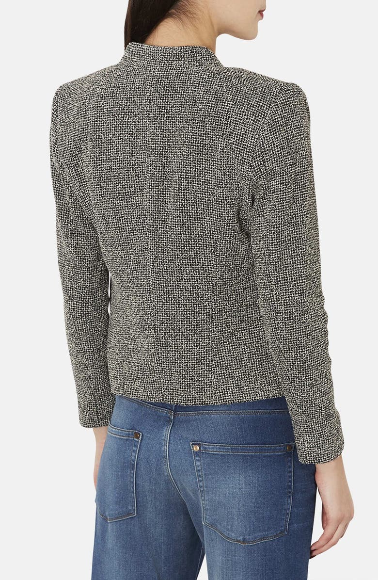 Topshop 'Bonnie' Collarless Textured Blazer, Alternate, color,