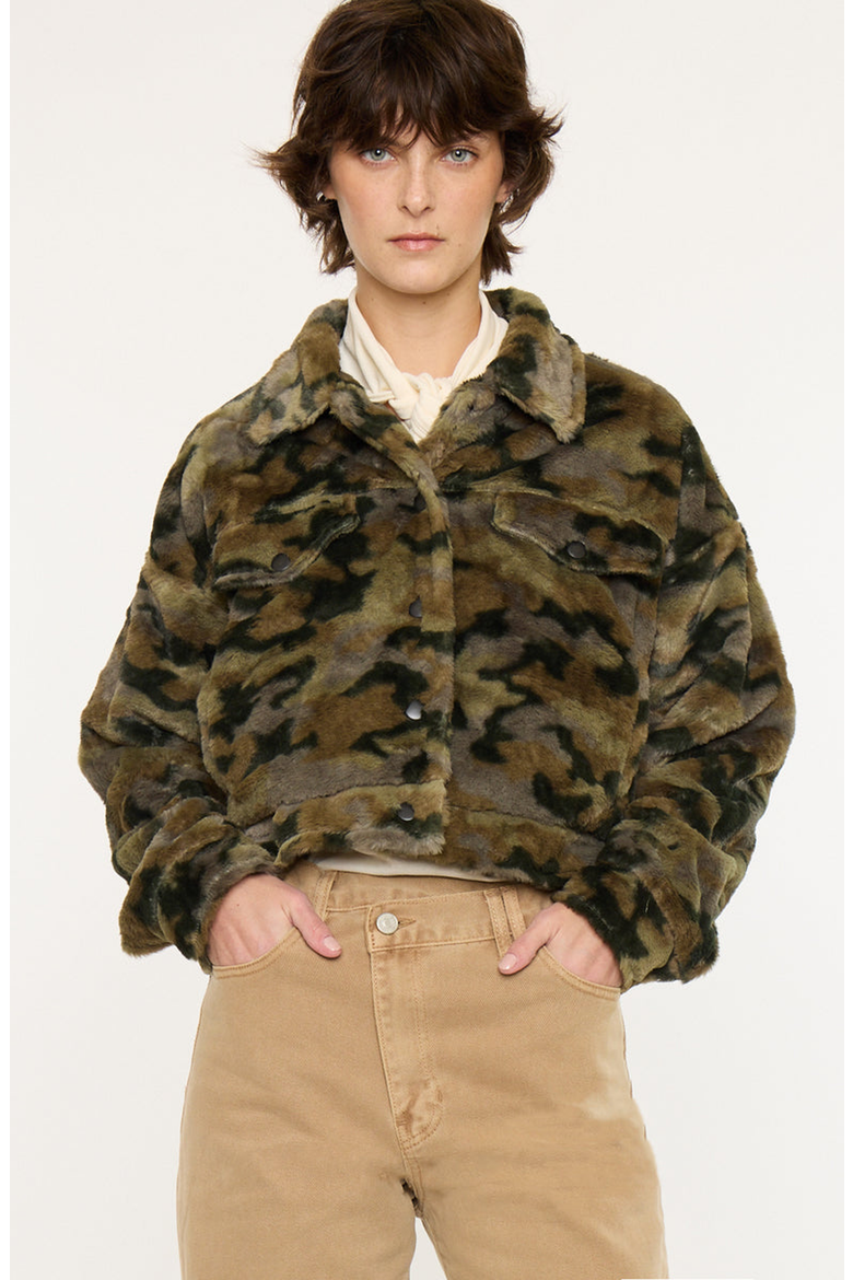 Jax Faux Fur Camo Jacket, Main, color, Camouflage