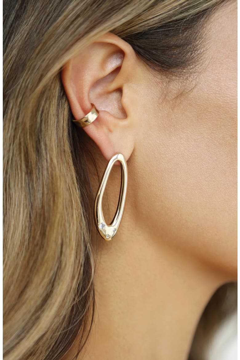 Hammered Ear Cuff, Alternate, color, GOLD