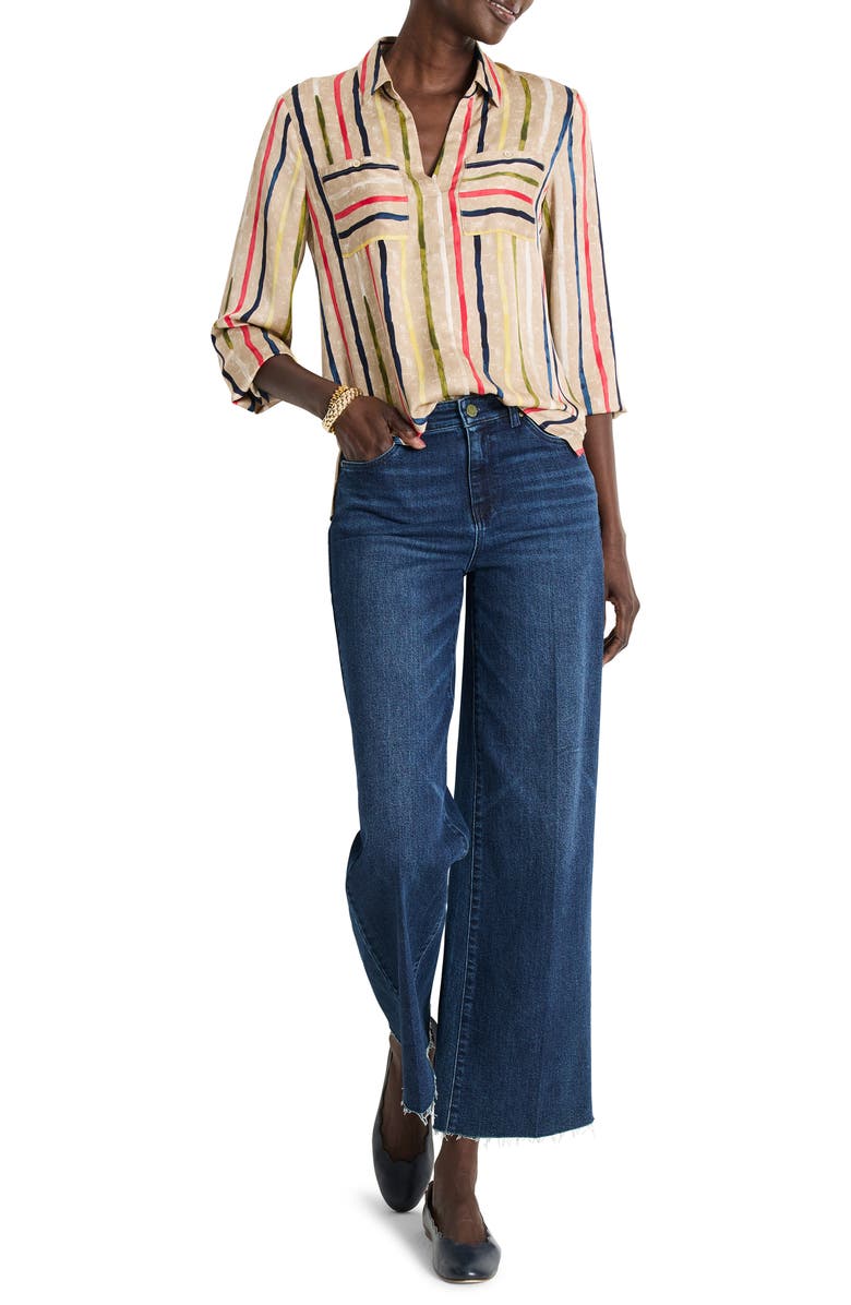 NIC+ZOE Painted Stripe Popover Top, Alternate, color, 