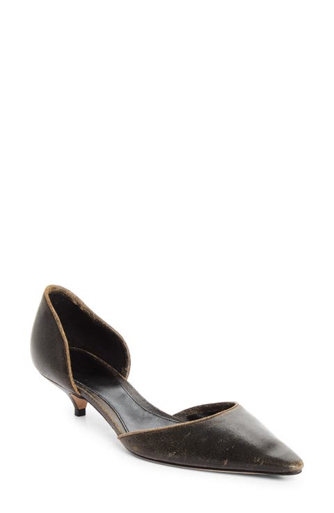 Liisa Pointed Toe Kitten Heel d'Orsay Pump