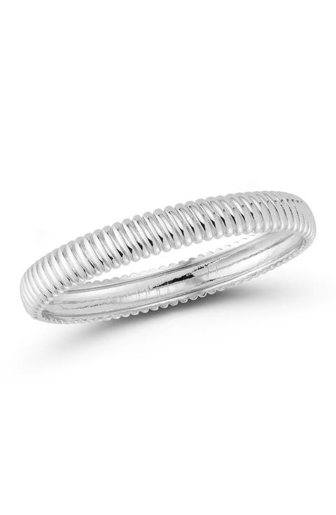 10mm Ribbed Bangle Bracelet