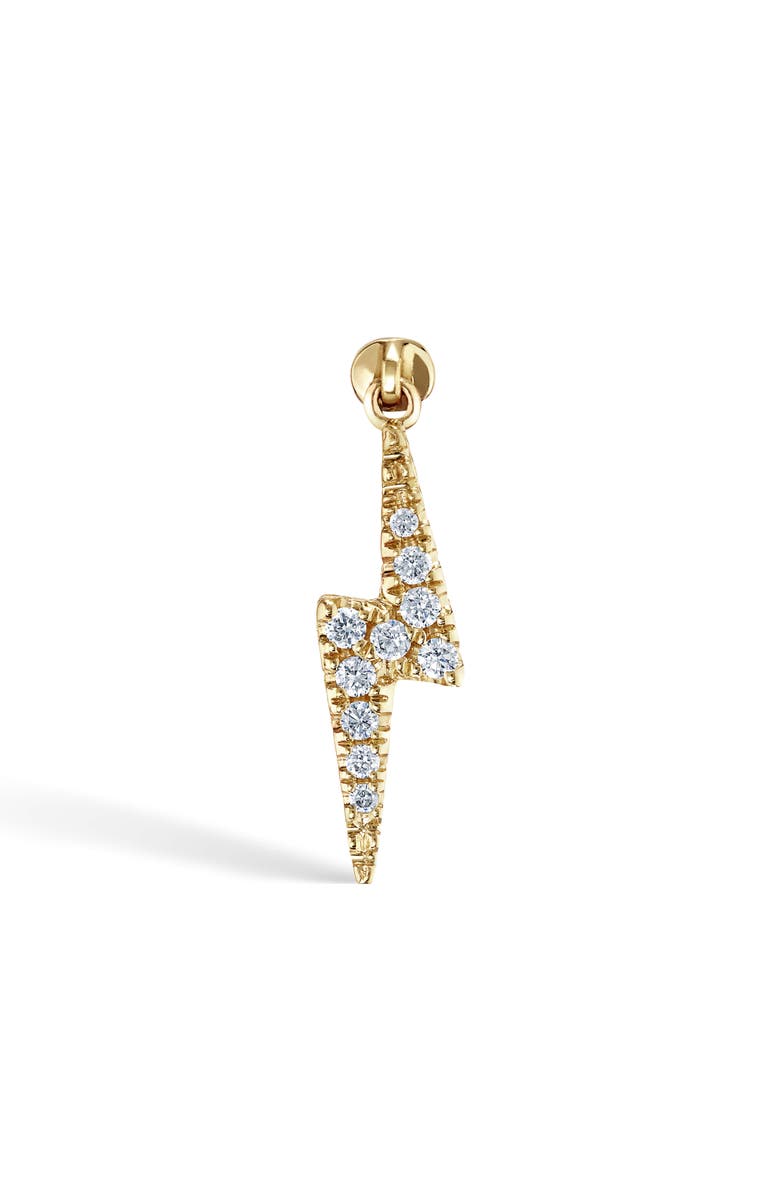 MARIA TASH 18K Gold Diamond & Sapphire Lightning Bolt Charm Earring, Alternate, color, Yellow Gold