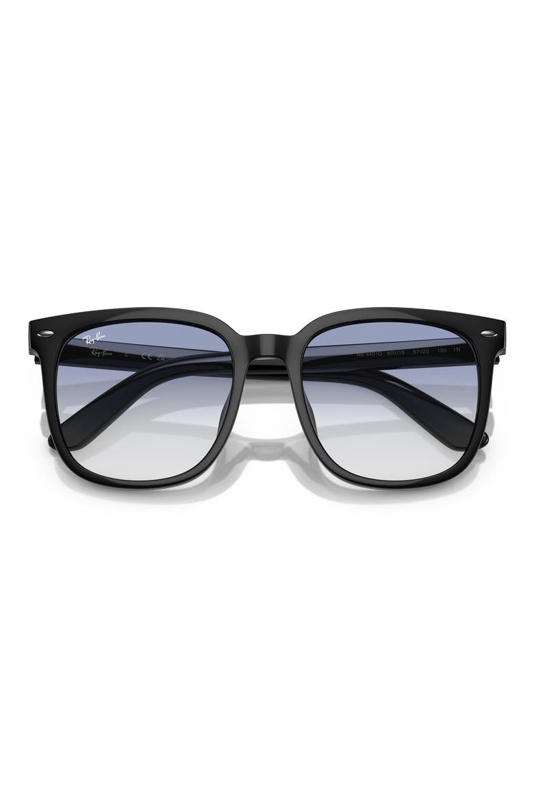 57mm Gradient Square Sunglasses, Alternate, color, BLACK