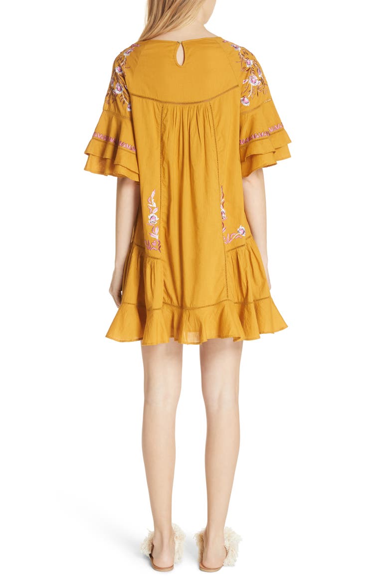 Pavlo Babydoll Dress, Alternate, color, GOLD