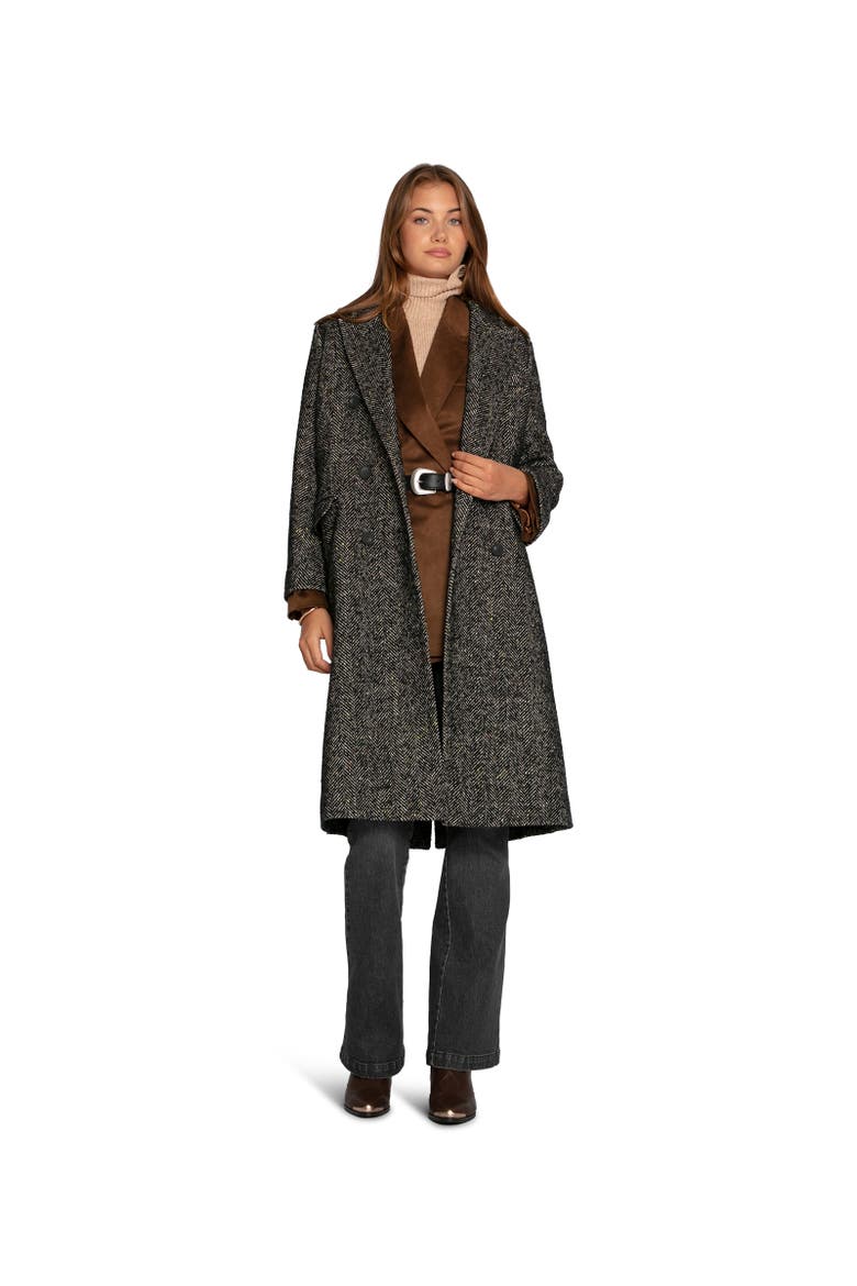 Wherever I Go Tweed Coat, Alternate, color, Black