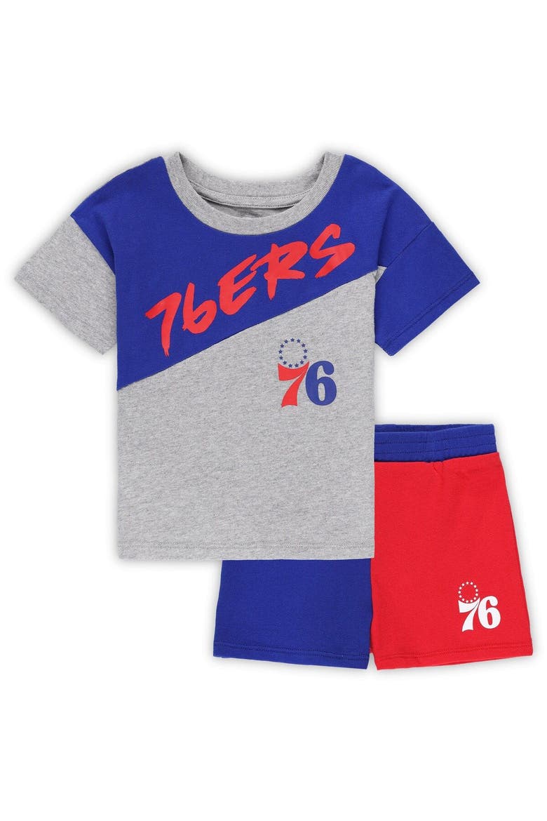 Toddler Royal/Gray Philadelphia 76ers Super Star T-Shirt & Shorts Set, Main, color, Royal