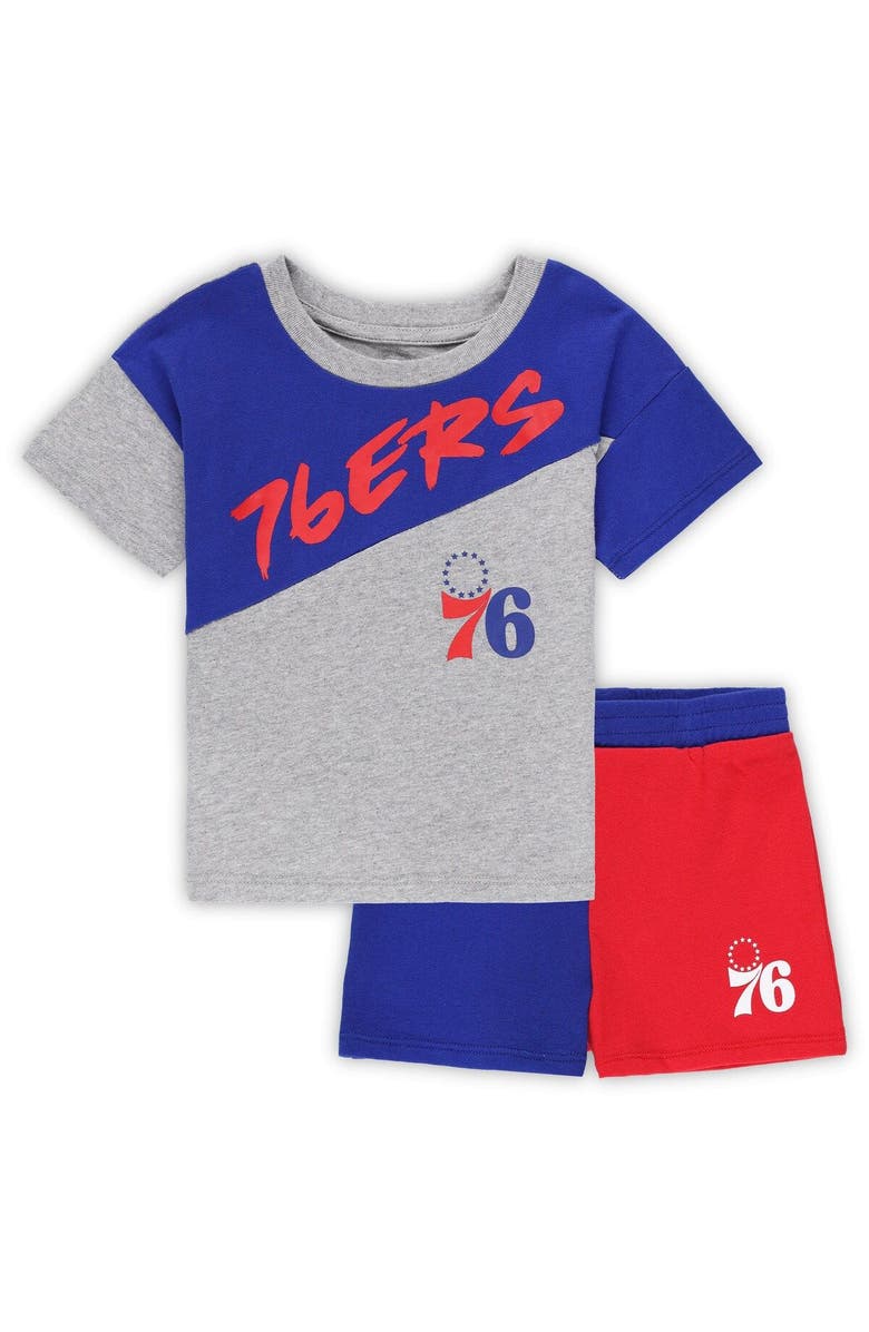 Outerstuff Toddler Royal/Gray Philadelphia 76ers Super Star T-Shirt & Shorts Set, Main, color, Royal