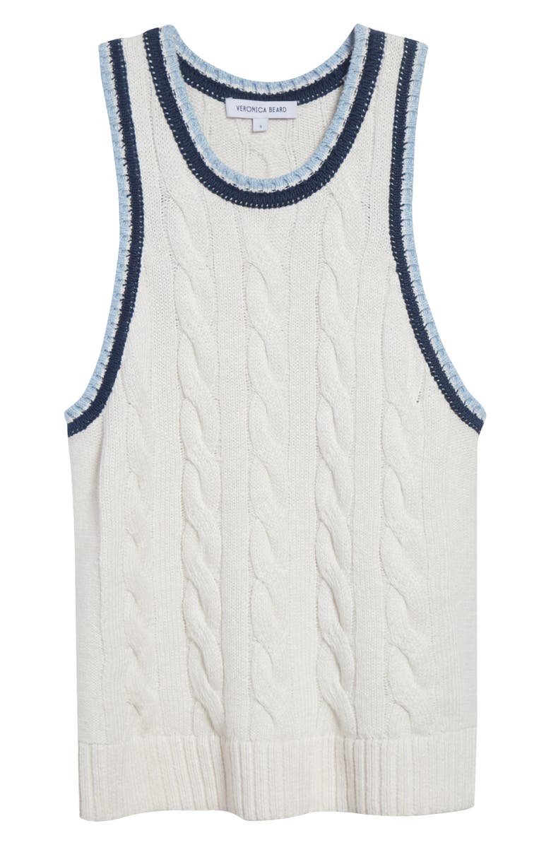 Veronica Beard Jerrel Cable Linen & Silk Sweater Tank, Alternate, color, 