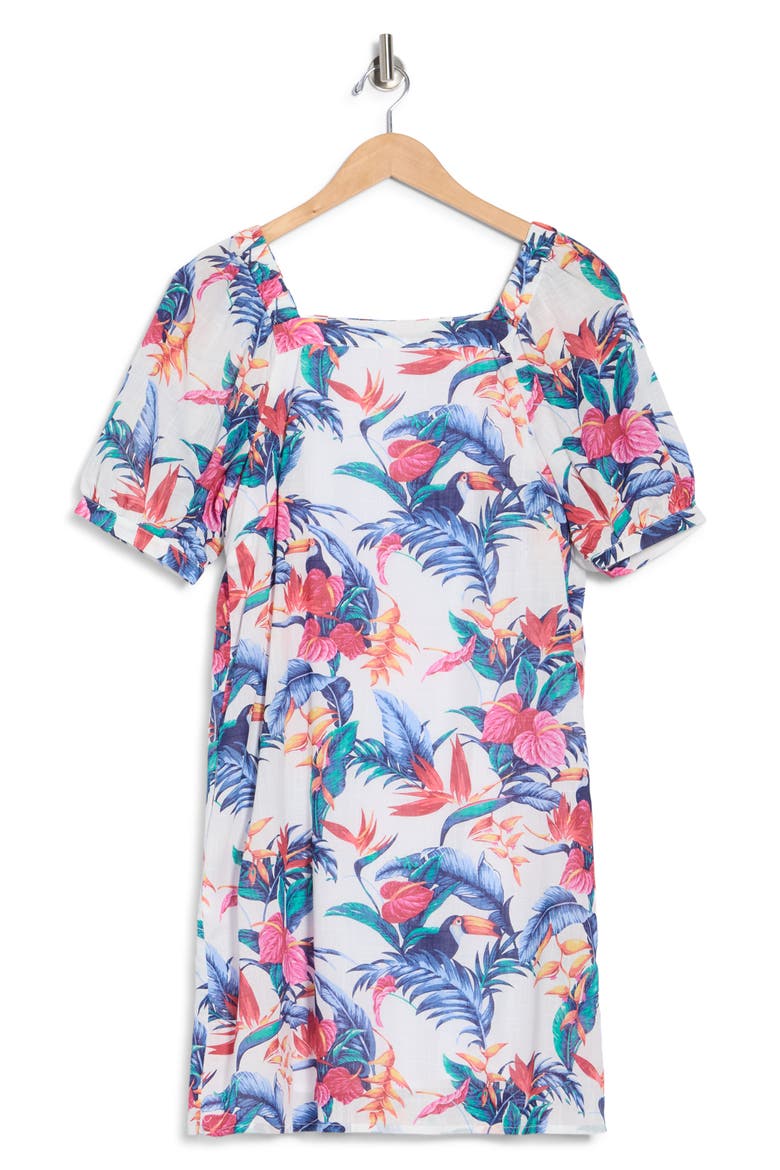 Two Can Tango Floral Minidress, Alternate, color, WHITE