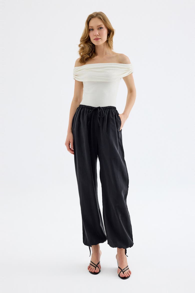 Novelle Modal Balloon Pants, Alternate, color, Black