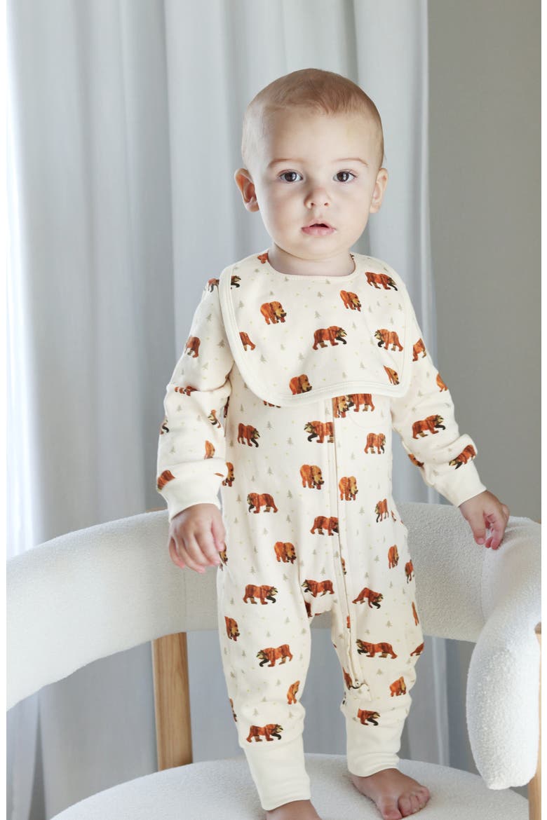 x 'The Very Hungry Caterpillar'™ Organic Cotton Romper, Alternate, color, BROWN BEAR