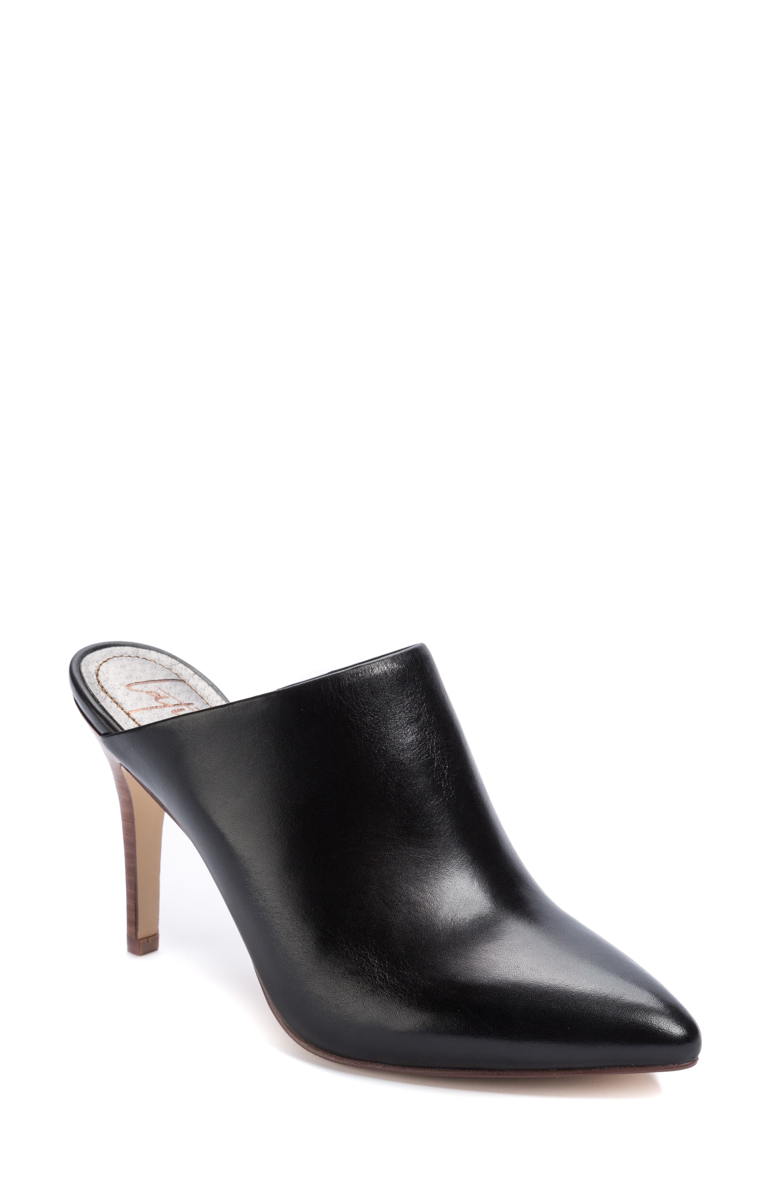 Yantis Pointy Toe Mule, Main, color, BLACK LEATHER